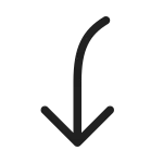 Arrow Curve Down Left SVG Icon
